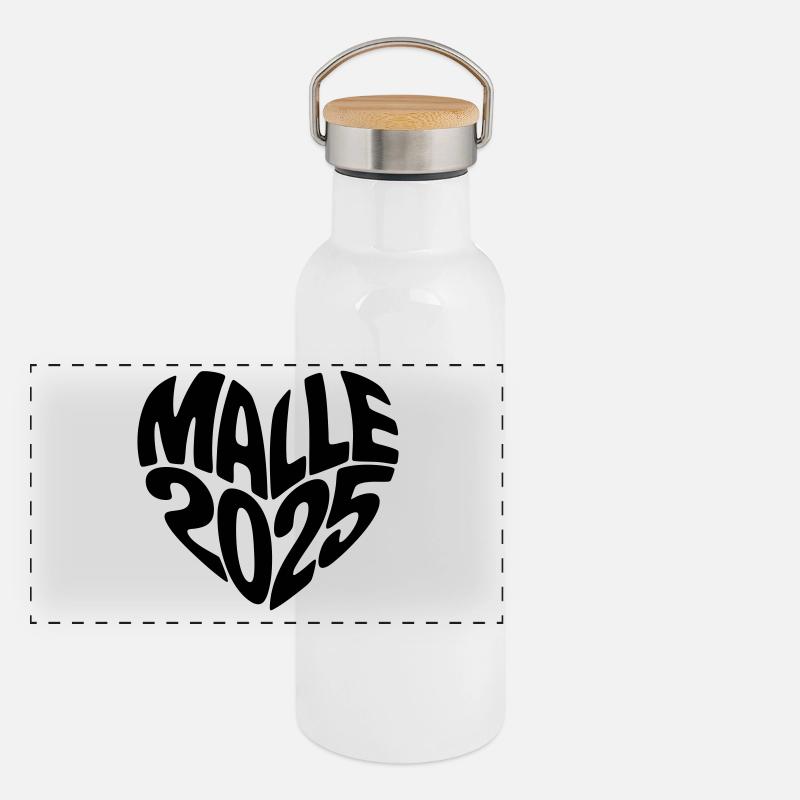 Malle 2025 Gourde isotherme avec bouchon en bambou