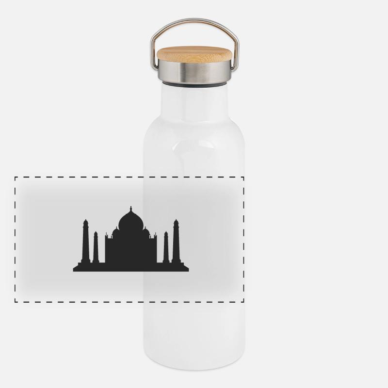 taj mahal Gourde isotherme avec bouchon en bambou
