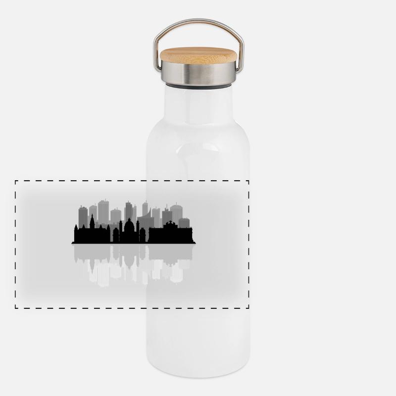 vienna skyline Panoramic Thermal Bottle with Bamboo Lid