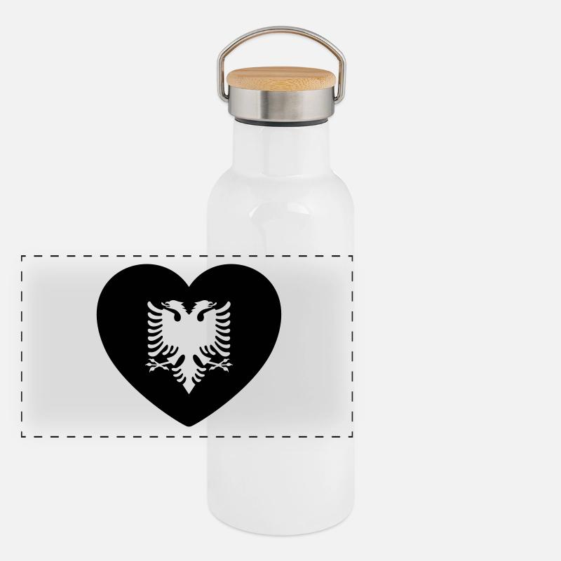 Albanien Panorama Thermosflasche mit Bambusdeckel
