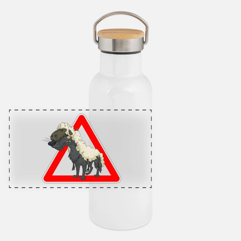 loup Gourde isotherme avec bouchon en bambou