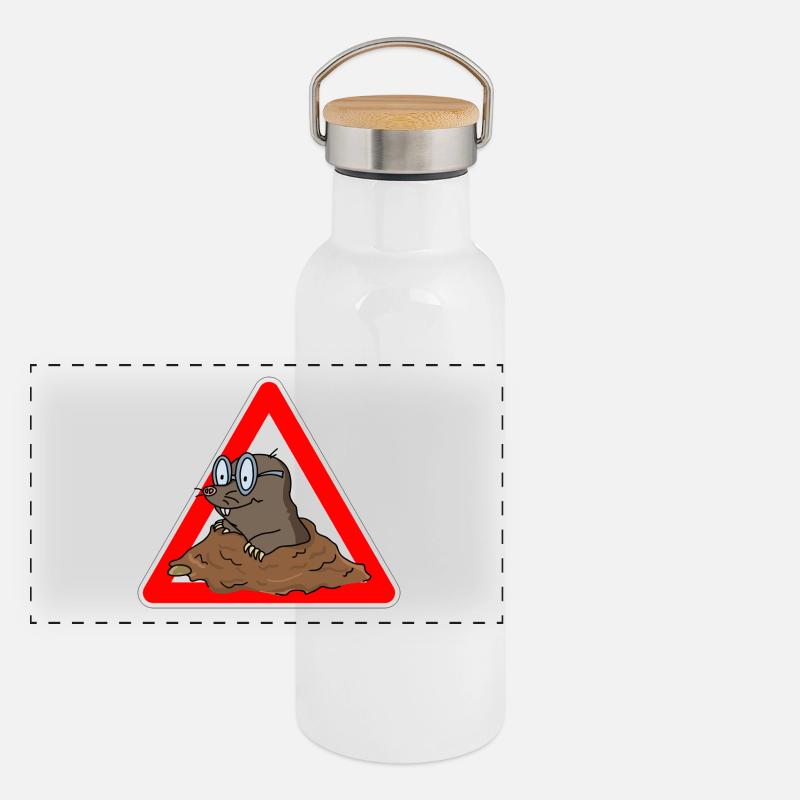 Maulwurf Panorama Thermosflasche mit Bambusdeckel