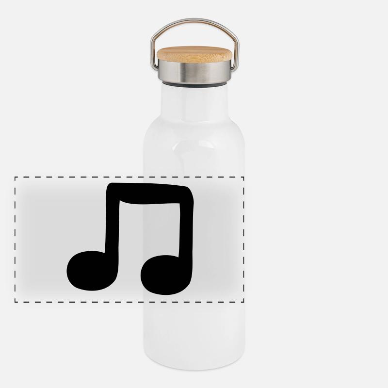 Achtelnoten Panorama Thermosflasche mit Bambusdeckel
