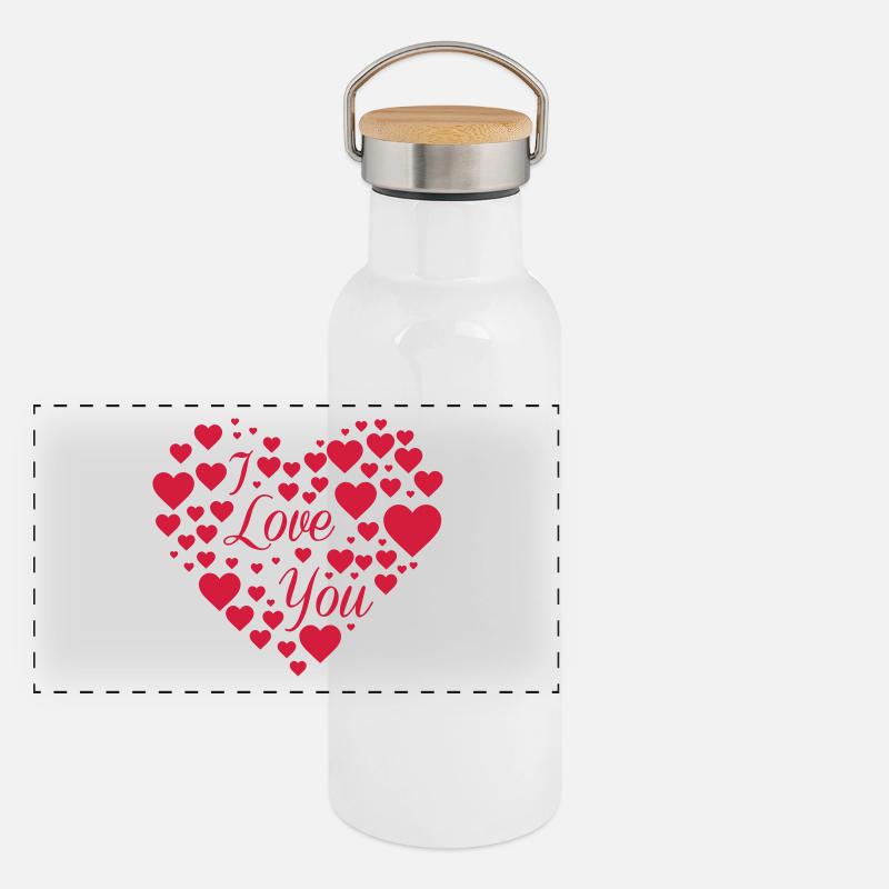 Jeg elsker deg Panoramic Thermal Bottle with Bamboo Lid
