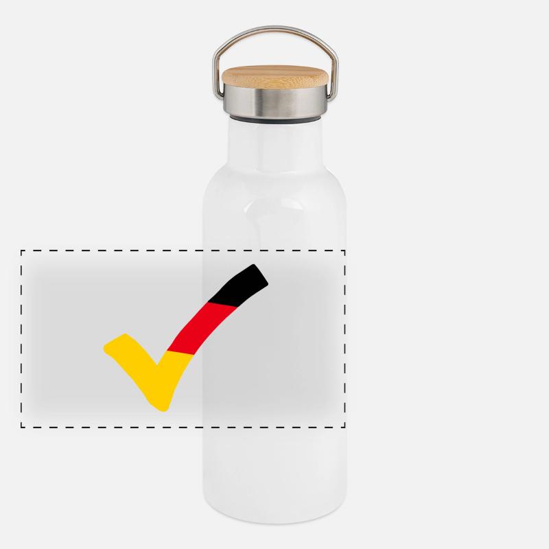 Hook Germany black-red-gold Check BRD Panoramic Thermal Bottle with Bamboo Lid