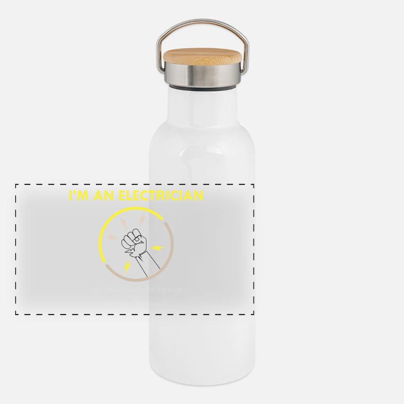 I m an Electrician Elektriker Panorama Thermosflasche mit Bambusdeckel