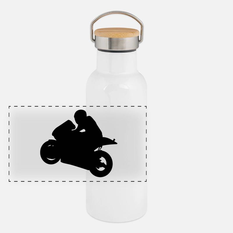 Superbikes Moto Biker deux roues de course Biker Gourde isotherme avec bouchon en bambou