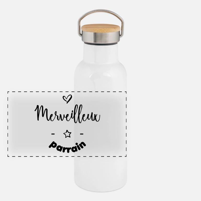 Merveilleux parrain Gourde isotherme avec bouchon en bambou