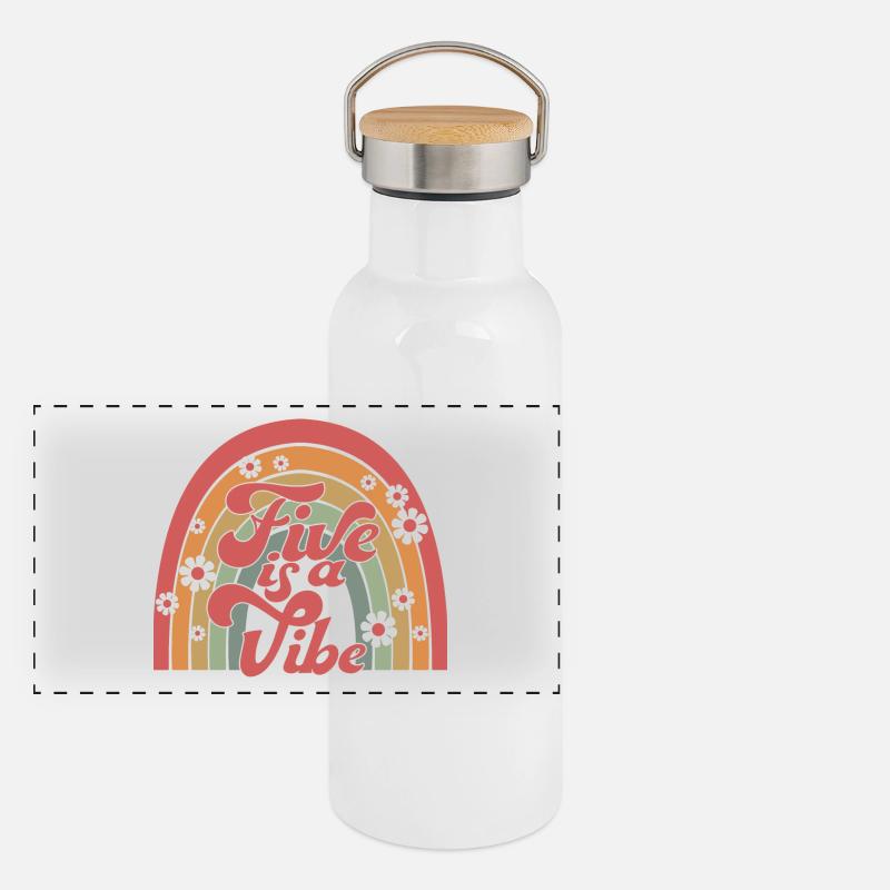 Five Is A Vibe, 5 ans, enfants de 5e anniversaire Gourde isotherme avec bouchon en bambou