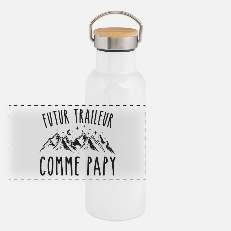 futur traileur cadeau garçon trail Gourde isotherme avec bouchon en bambou
