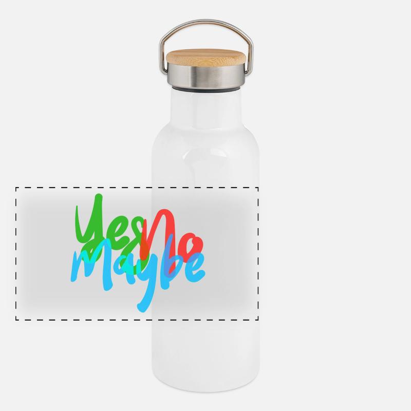 YES NO MAYBE Panoramic Thermal Bottle with Bamboo Lid