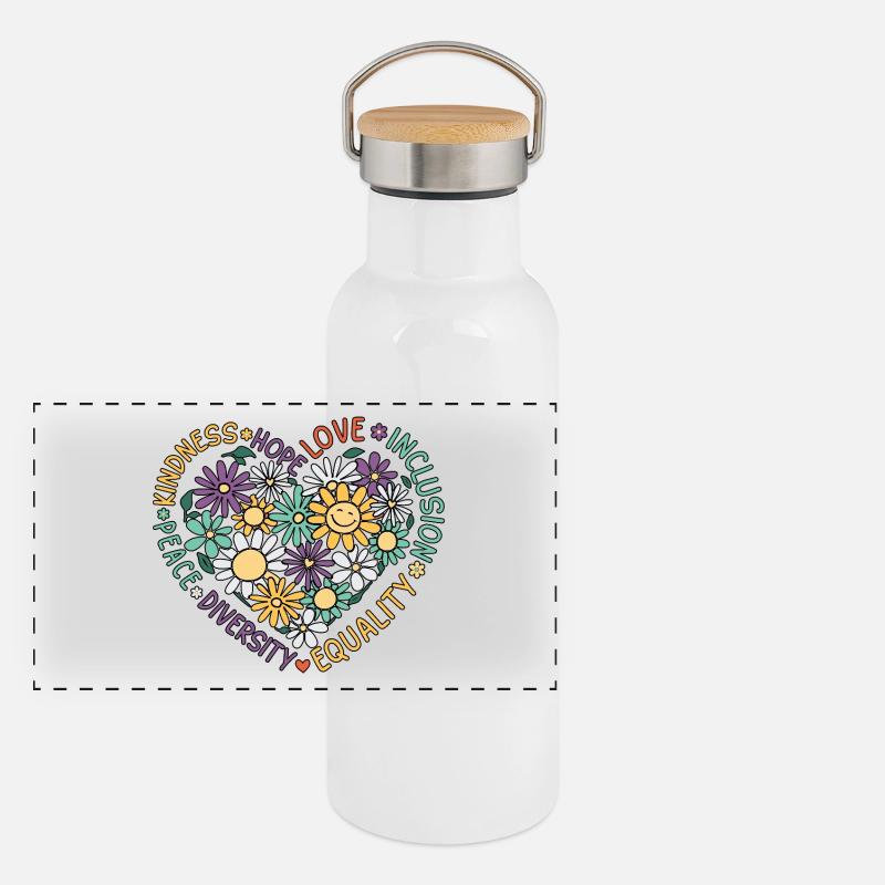 Autismus Panorama Thermosflasche mit Bambusdeckel