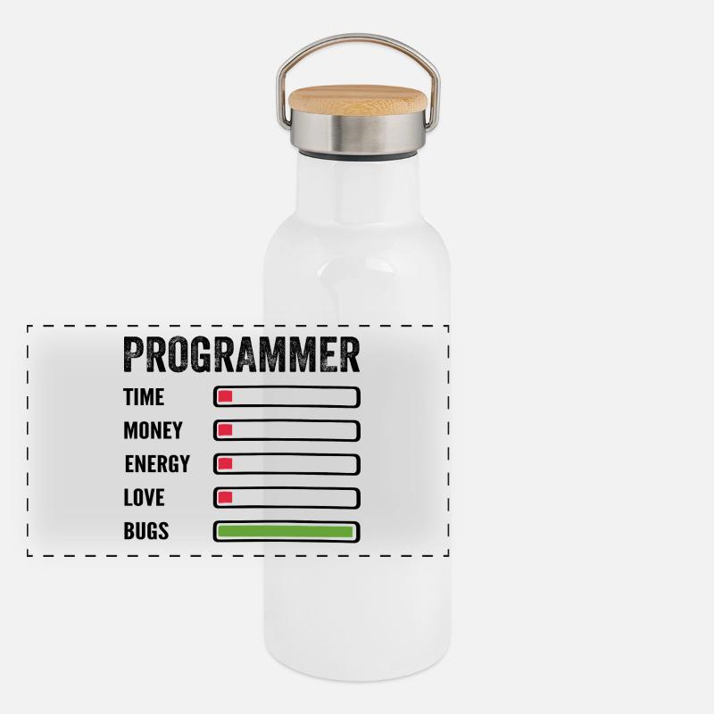développeur humour programmeur codeur code Gourde isotherme avec bouchon en bambou