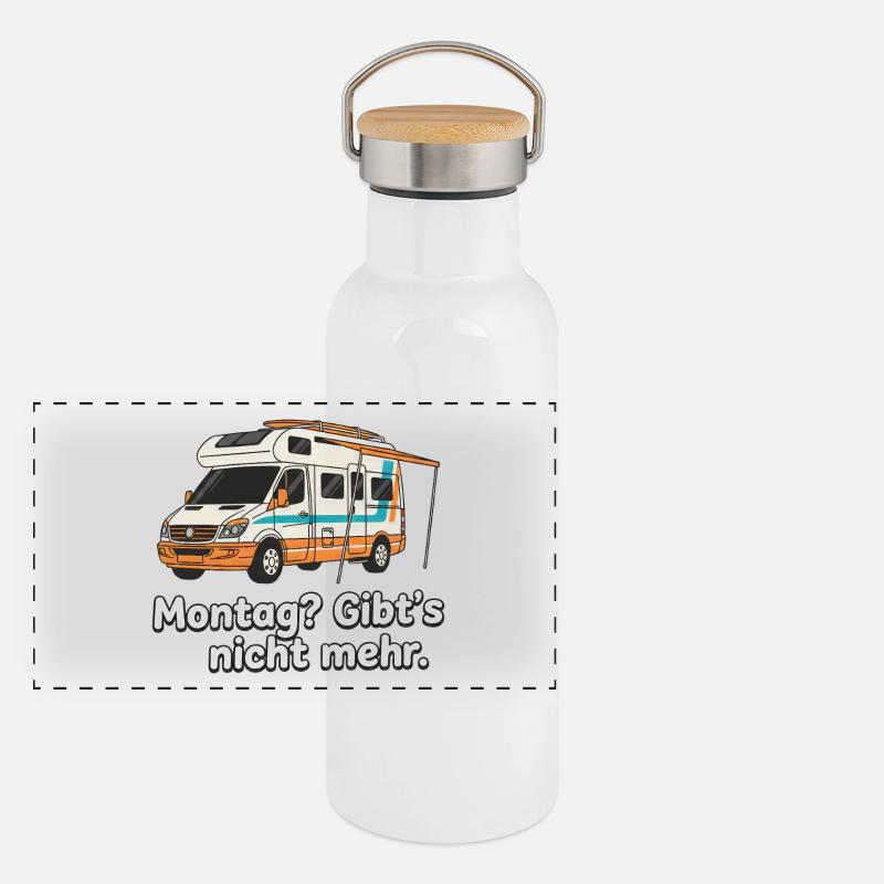 Lundi, il n’y a plus de camping Gourde isotherme avec bouchon en bambou