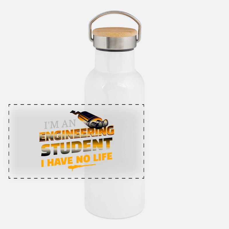 Funny I'm An Engineering Student I Have No Life Panoramic Thermal Bottle with Bamboo Lid