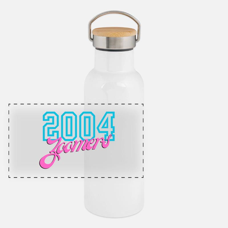 2004 Zomers Retro Neon Tee Gourde isotherme avec bouchon en bambou