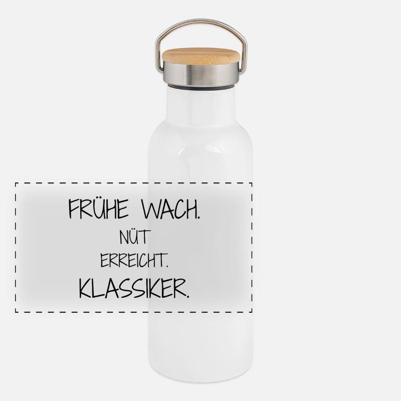 Statement-Design – Ironie trifft Alltag Panorama Thermosflasche mit Bambusdeckel