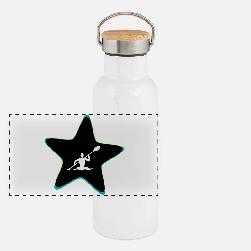 Kajak Stern Panorama Thermosflasche mit Bambusdeckel