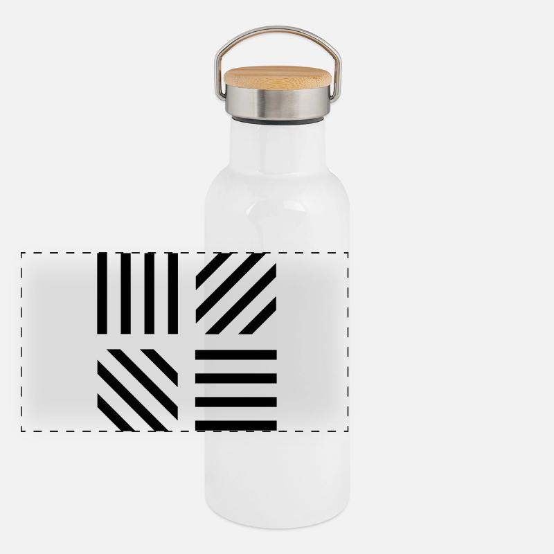 graphic stripe pattern Panoramic Thermal Bottle with Bamboo Lid