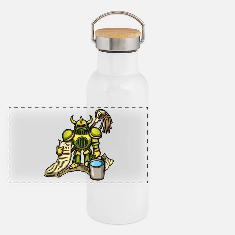 Bucket Knight Panoramic Thermal Bottle with Bamboo Lid