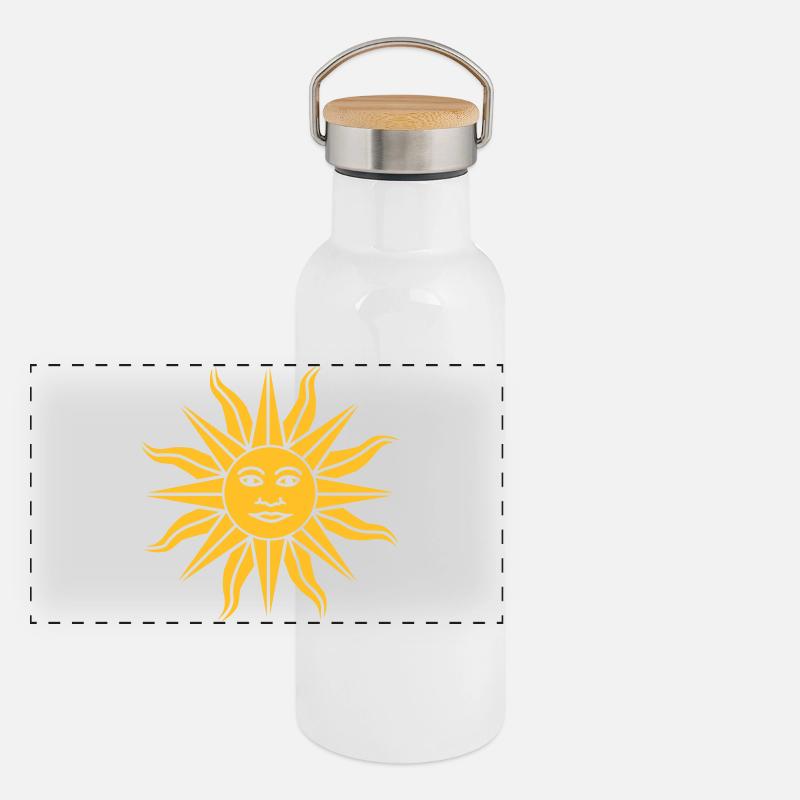 Sonnenschein Panorama Thermosflasche mit Bambusdeckel
