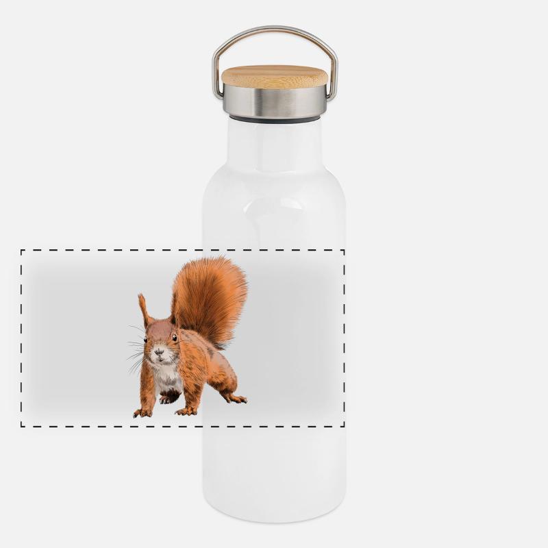 squirrel Gourde isotherme avec bouchon en bambou