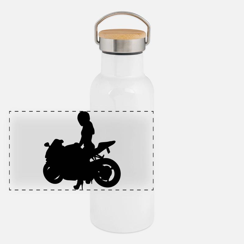 Motorcycle Gourde isotherme avec bouchon en bambou
