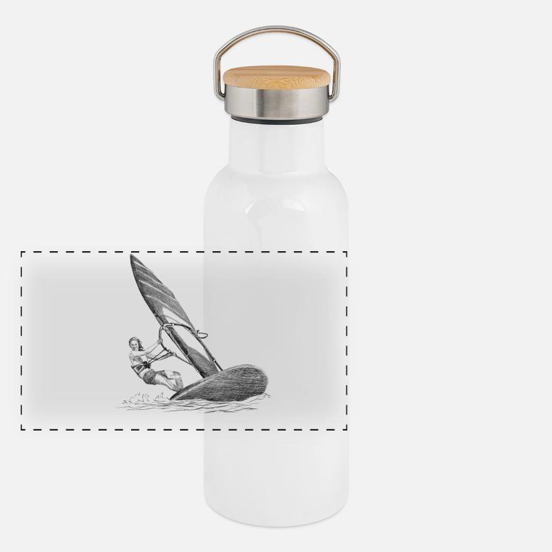 Windsurfing Gourde isotherme avec bouchon en bambou