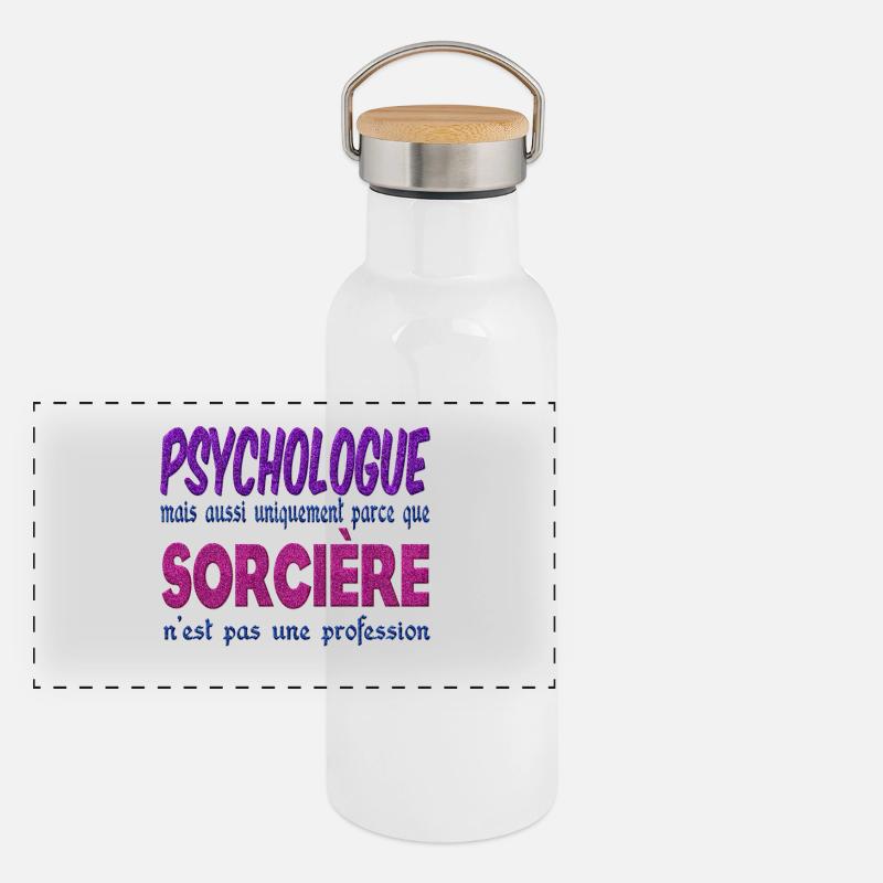 Psychologue Sorcière Gourde isotherme avec bouchon en bambou