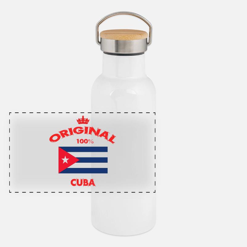 Cuba Original / Gift Panoramic Thermal Bottle with Bamboo Lid