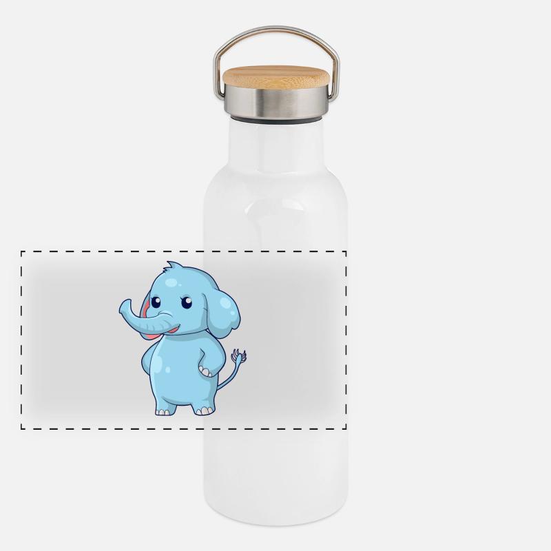 Standing elephant Panoramic Thermal Bottle with Bamboo Lid