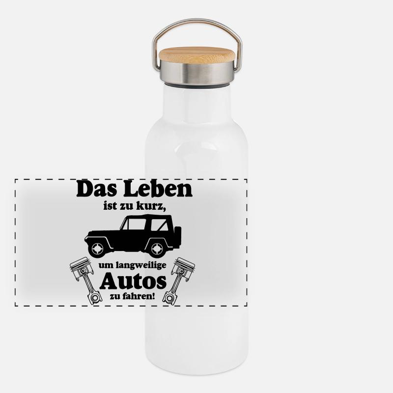 Offroad ,Geländewagen , 4x4 Offroad - Leben(25) Panorama Thermosflasche mit Bambusdeckel