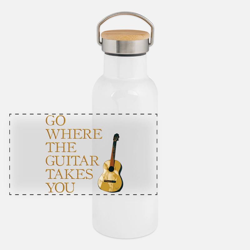 Manière de guitares Gourde isotherme avec bouchon en bambou