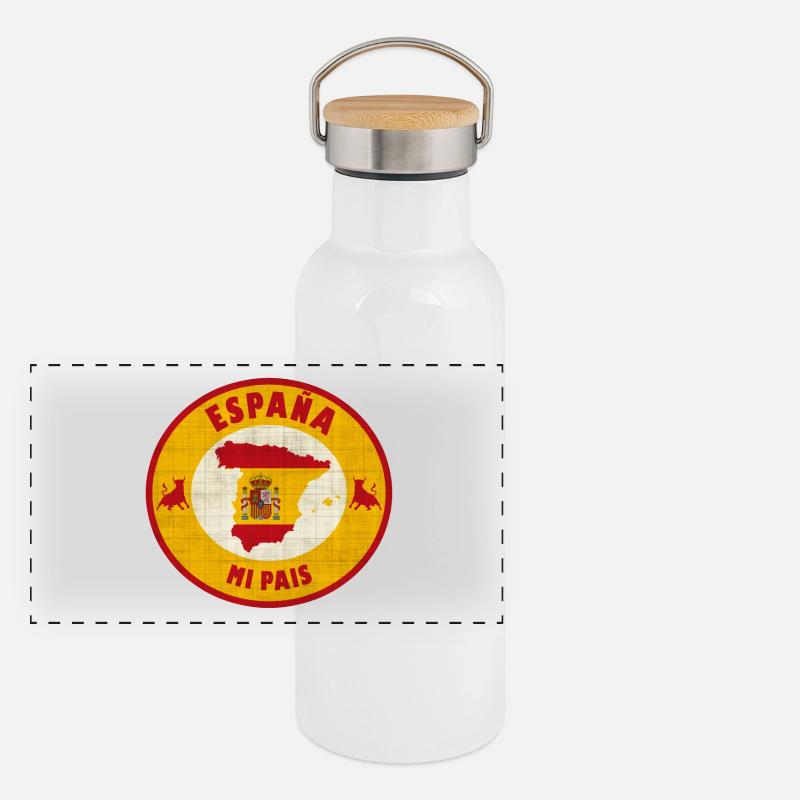 Espagne mon pays Gourde isotherme avec bouchon en bambou