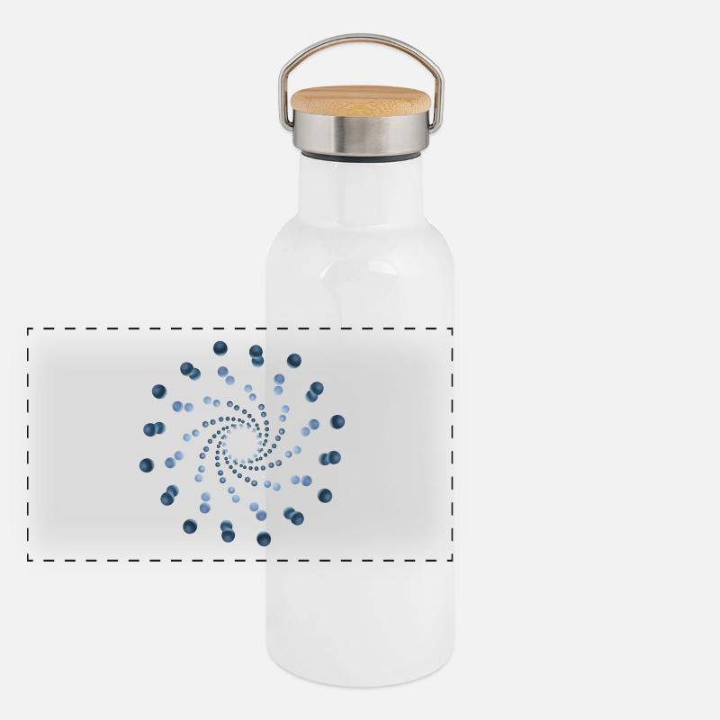 atom - cellular two Panorama Thermosflasche mit Bambusdeckel