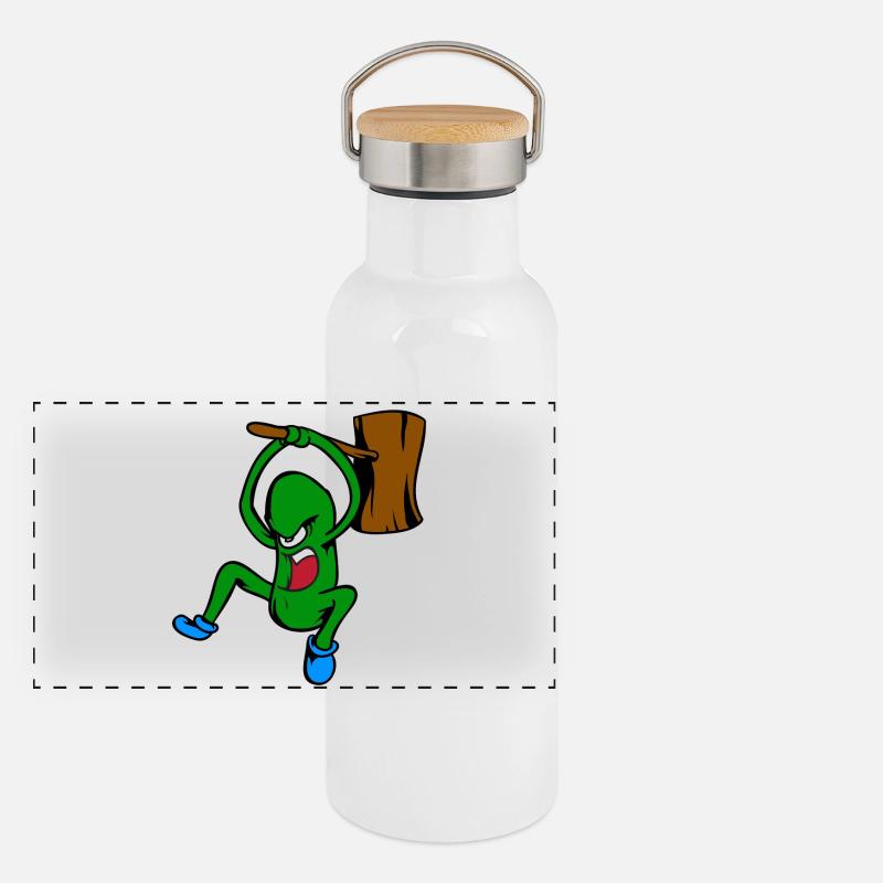 Angry Cucumber Panoramic Thermal Bottle with Bamboo Lid