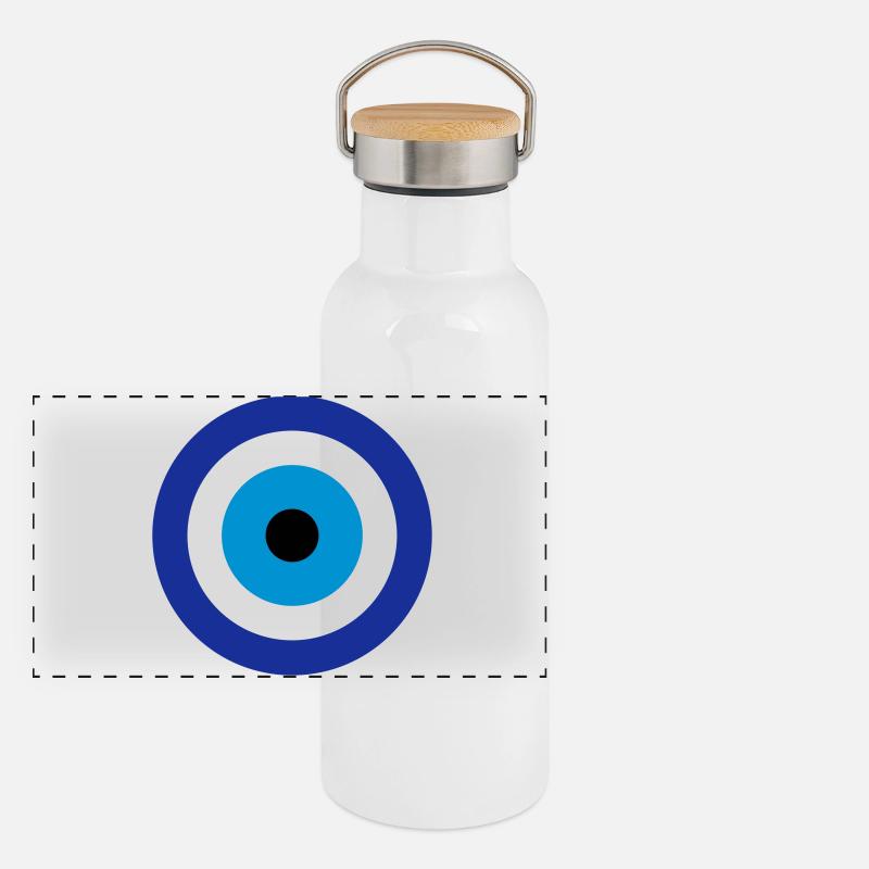 Blue Evil Eye Panoramic Thermal Bottle with Bamboo Lid