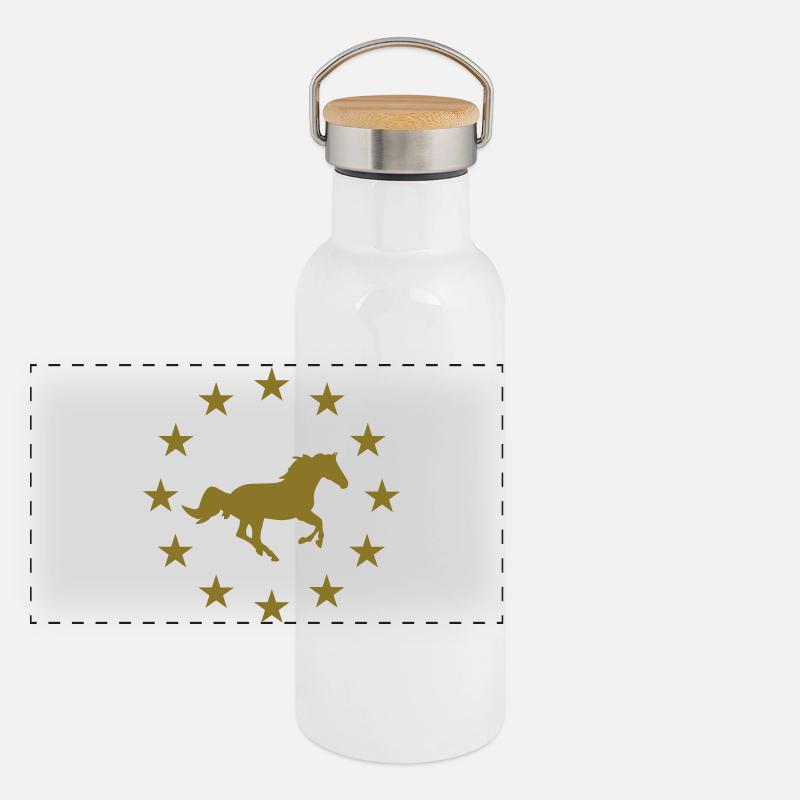 Cheval & Étoiles Gourde isotherme avec bouchon en bambou