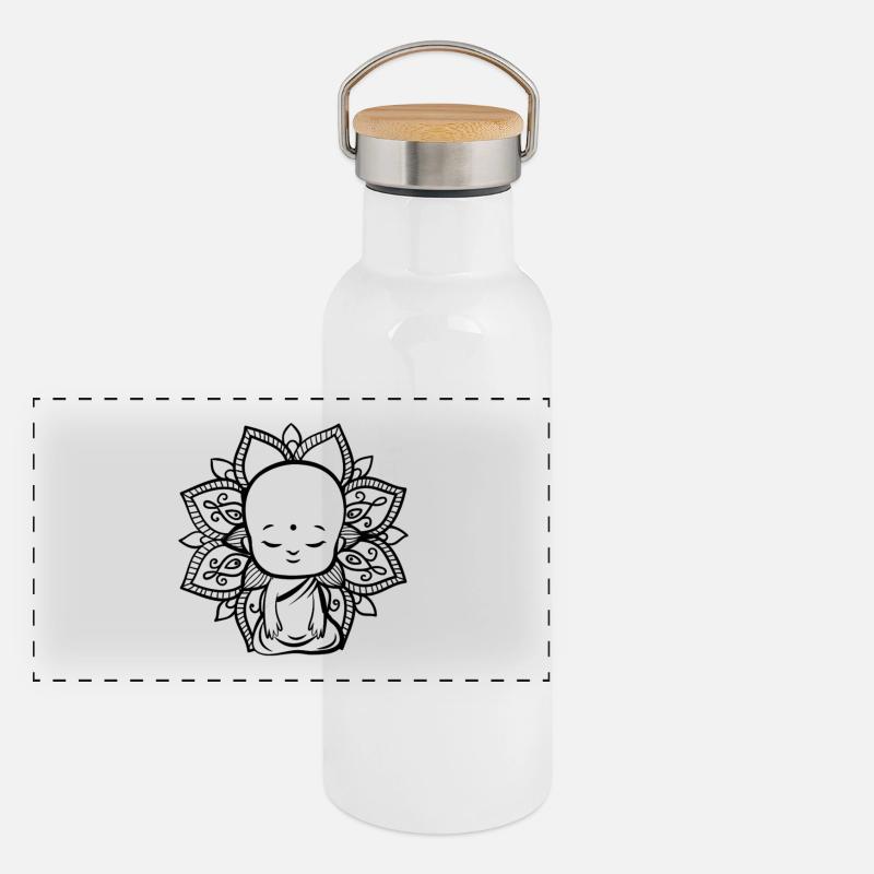 Panorama Thermosflasche mit Bambusdeckel