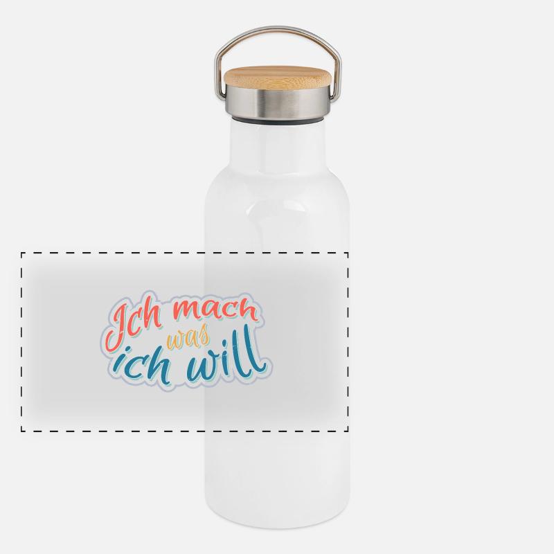 Ich mach was Ich will Panorama Thermosflasche mit Bambusdeckel