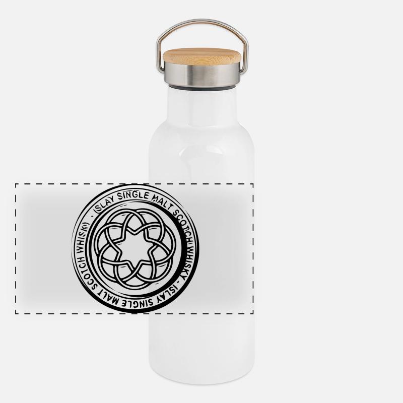 Islay Scotch Whisky - Conception de whisky Gourde isotherme avec bouchon en bambou