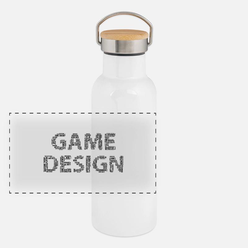 Game Design Panorama Thermosflasche mit Bambusdeckel
