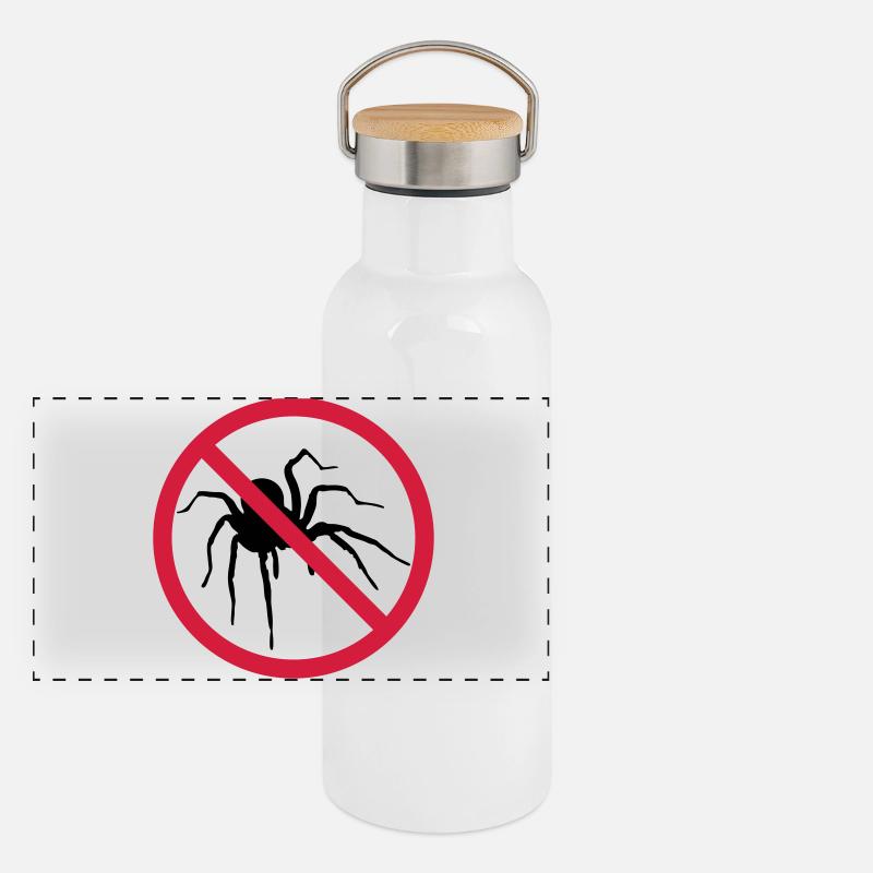 aucune araignée interdit bouclier conception araignée cl Gourde isotherme avec bouchon en bambou