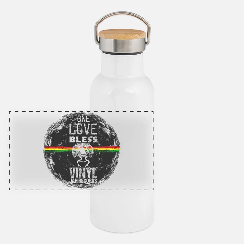 One Love Reggae Gourde isotherme avec bouchon en bambou