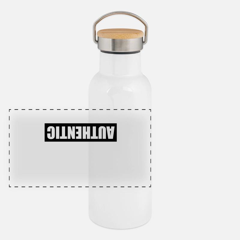 Attention backwards Panoramic Thermal Bottle with Bamboo Lid