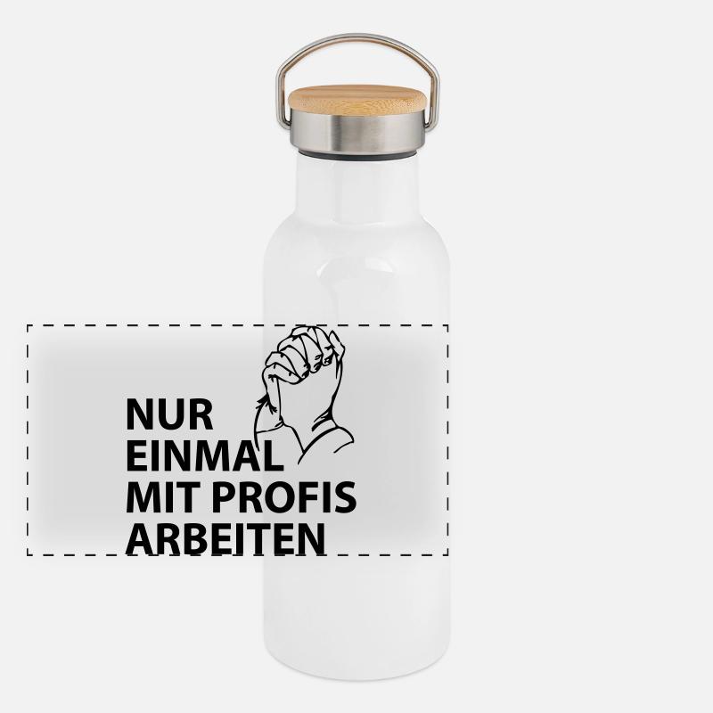 nur einmal mit profis arbeiten Panorama Thermosflasche mit Bambusdeckel