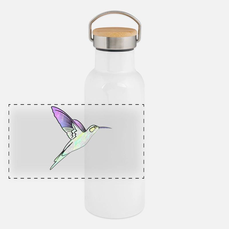 hummingbird effect Panoramic Thermal Bottle with Bamboo Lid