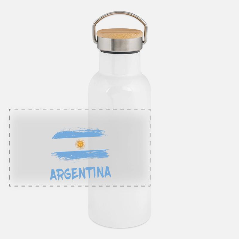 Team Argentinien / Geschenk Buenos Aires Panorama Thermosflasche mit Bambusdeckel