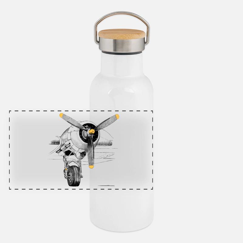 Motor Panoramic Thermal Bottle with Bamboo Lid
