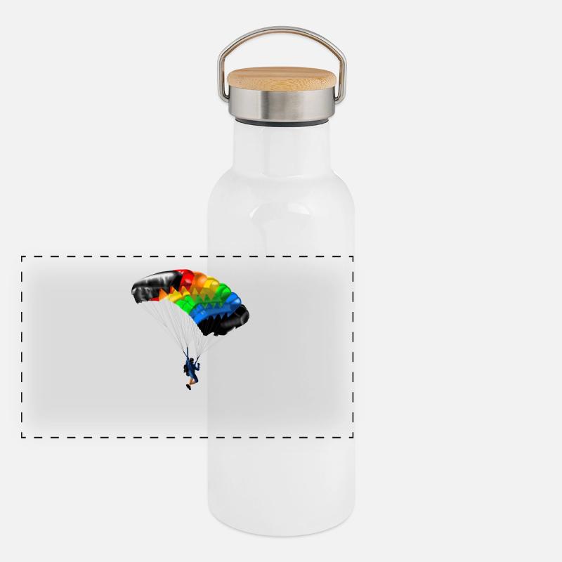 Fallschirm Panorama Thermosflasche mit Bambusdeckel